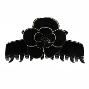 Camellia Double Extra Large Black Claw Clip