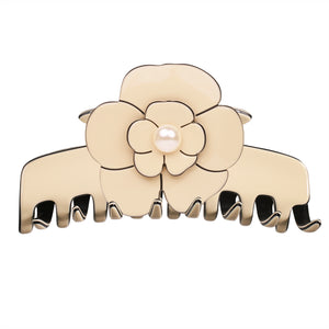 Camellia Double Pearl Extra Large Ivory Claw Clip