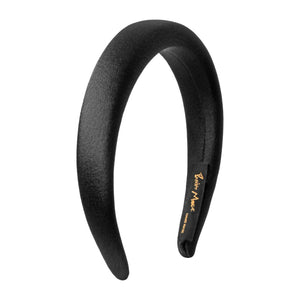 Satin 3 cm Padded Black Headband