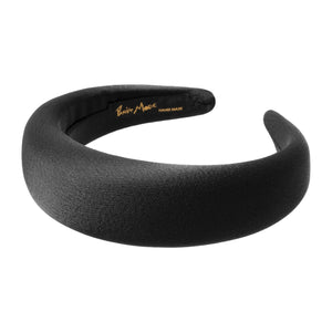 Satin 4 cm Padded Black Headband