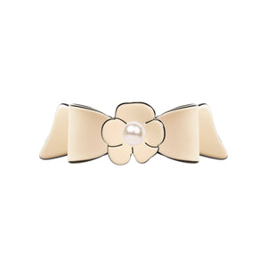 Camellia Pearl Small Ivory Bow Hair Clip