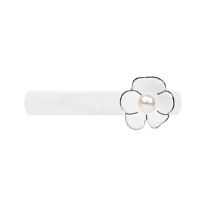 Camellia Pearl Small White Hair Clip