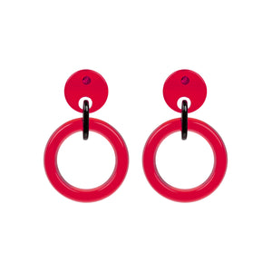 Carla Small Red Drop Earrings