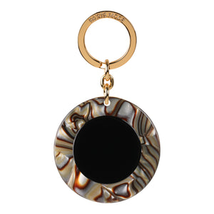 Disc Double Onyx Keyring