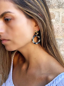 Carla Small Grey Drop Earrings