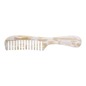 Handmade French White Alba Handle Comb