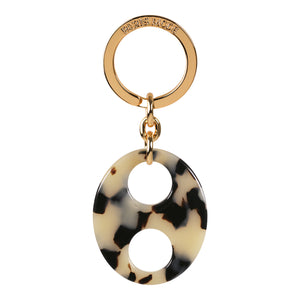 Haricot Medium Light Tortoiseshell Keyring