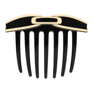 Art Deco Black Bow French Twist Comb