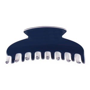 Abrielle Extra Large Navy White Claw Clip