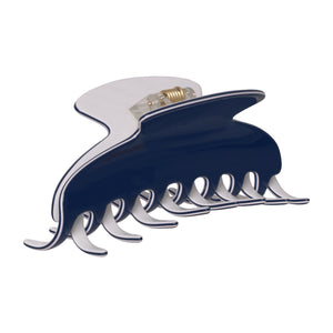 Abrielle Extra Large Navy White Claw Clip