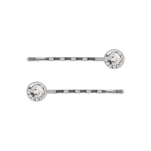 Silver Crystal Hair Slide Set