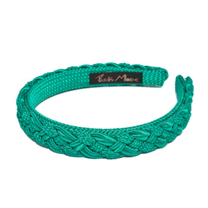 Cord 1.5 cm Braided Green Headband
