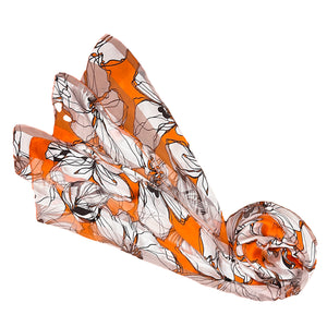 Paris Mode Orange Floral Silk Scarf