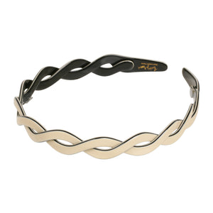 Twisted Small Ivory Black Alice Band