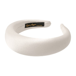 Satin 4 cm Padded White Headband