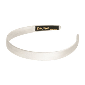 Satin 1.5 cm Flat White Headband