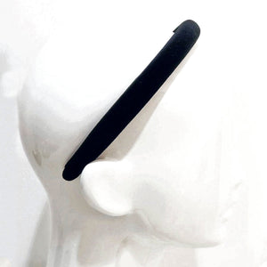 Velvet 1.5 cm Padded Black Headband