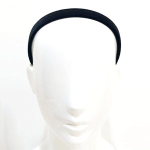 Velvet 1.5 cm Flat Black Headband