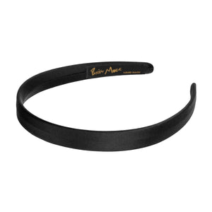Satin 1.5 cm Flat Black Headband
