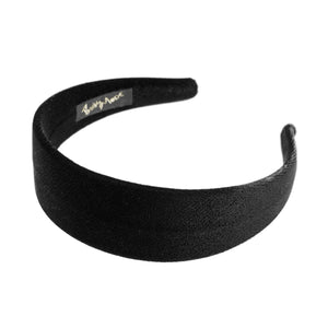 Velvet 4 cm Flat Black Headband