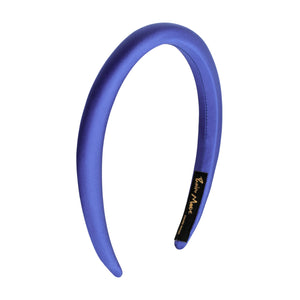 Satin 1.5 cm Padded Blue Headband