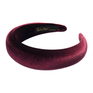 Velvet 4 cm Padded Burgundy Headband