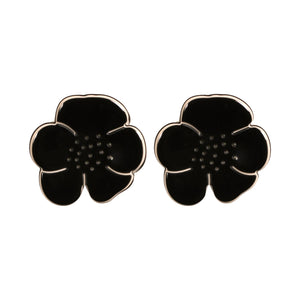 Camellia Black Earrings