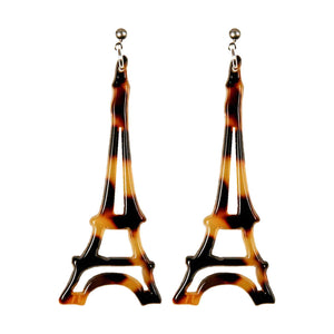 Eiffel Tower Medium Dark Tortoiseshell Stud Earrings