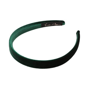 Velvet 1.5 cm Flat Emerald Headband
