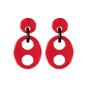Haricot Small Red Earrings