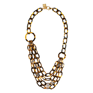 Serena Dark Tortoiseshell Chain Necklace
