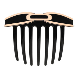 Art Deco Black Bow French Twist Comb