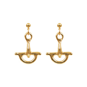 Horsebit Gold Stud Earrings