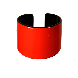 Cuff 6 Cm Red And Black - Hand Made In France