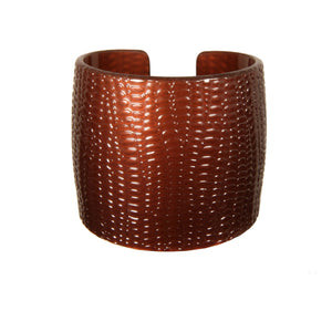 Cuff 6 Cm Serpent Brown - Hand Made In France