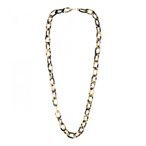 Long Light Tortoiseshell Chain Necklace