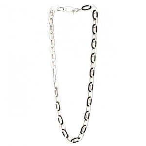 Necklace Chain Long White And Black - Hand Made In France