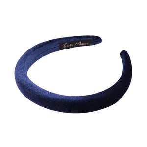 Velvet 1.5 cm Padded Navy Headband