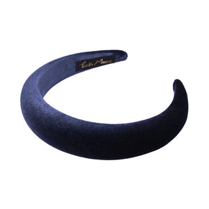 Velvet 3 cm Padded Navy Headband