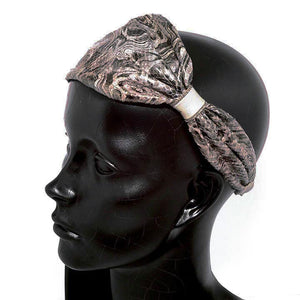 Leather Taupe Turban Headband