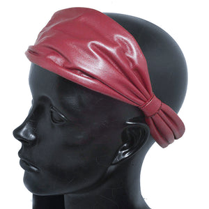 Leather Lambskin Red Turban Headband