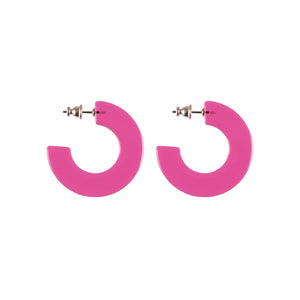 Plat Small Pink Hoop Earrings