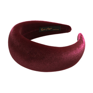 Velvet 6 cm Padded Burgundy Headband