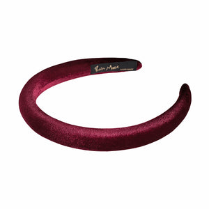 Velvet 1.5 cm Padded Burgundy Headband